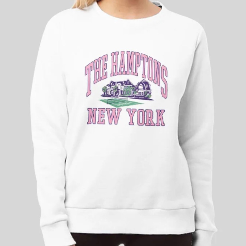 Firstport" THE HAMPTONS NEW YORK" cut crew neck Fits S/M (oversized)